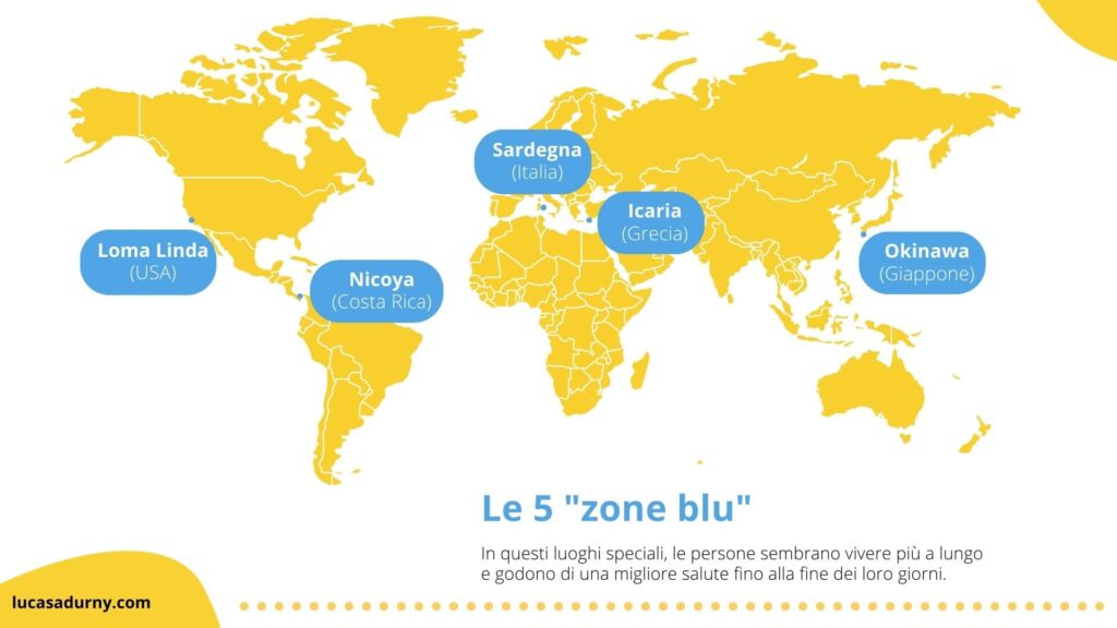 Le 5 zone blu o blue zones del mondo